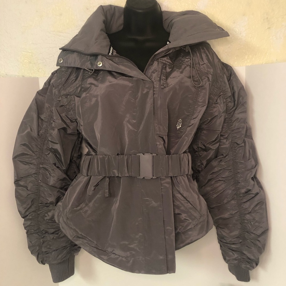 NWT Free People hooded coat with ruched sleeves